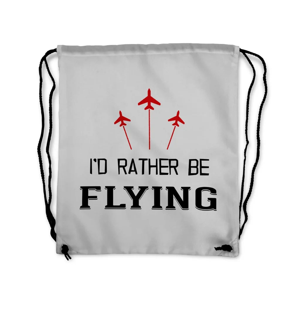I'd Rather Be Flying Drawstring Bag - view 6