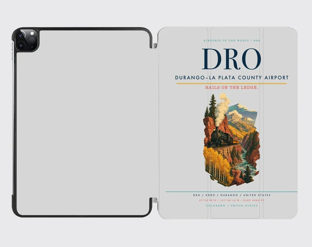 Durango–La Plata County Airport (DRO) design on light gray ipad tablet case