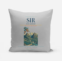 Thumbnail for Sion Airport (SIR) design on light gray pillow