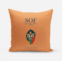 Thumbnail for Vasil Levski Airport – Sofia (SOF) design on orange pillow
