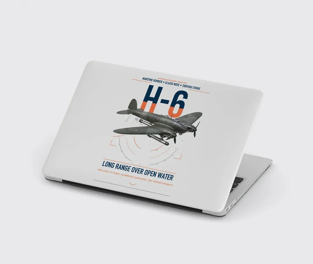 Heinkel He 111H-6 design on light gray MacBook case