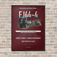 Thumbnail for FJ44-4 vertical canvas print - framed - dark red background