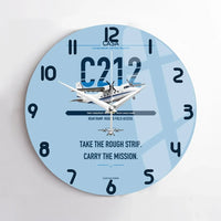 Thumbnail for CASA C-212-400 Aviocar design on light blue no frame wall clock