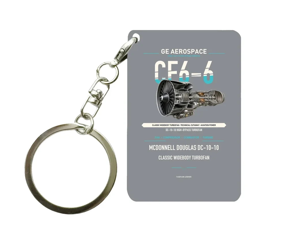 CF6-6 Key Chain design on gray key chain