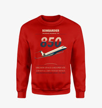Thumbnail for Bombardier Challenger 850 design on red sweatshirt