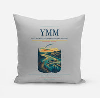 Thumbnail for Fort McMurray International Airport (YMM) design on light gray pillow