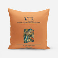 Thumbnail for Vienna Airport (VIE) design on orange pillow