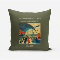 Thumbnail for VINTAGE G4300 - The Grand Terminal Echo - Designed Pillows design on greenarmy