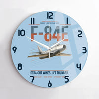 Thumbnail for F-84E Thunderjet design on light blue no frame wall clock