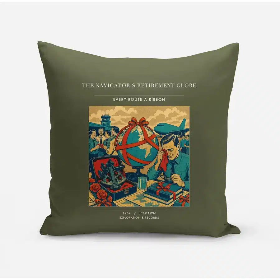 VINTAGE G4435 - The Navigator's Retirement Globe - Designed Pillows design on greenarmy