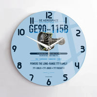 Thumbnail for GE90-115B design on light blue no frame wall clock