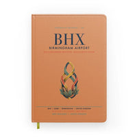 Thumbnail for Birmingham Airport (BHX) design on orange notebook