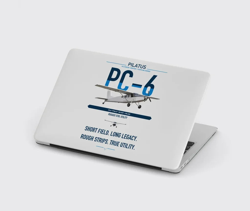 Pilatus PC-6 Porter design on light gray MacBook case