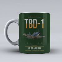 Thumbnail for TBD-1 Devastator design on dark green ceramic mug, double-side print