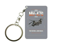 Thumbnail for Boeing MH-47G Chinook design on gray designed key chain, double-side print