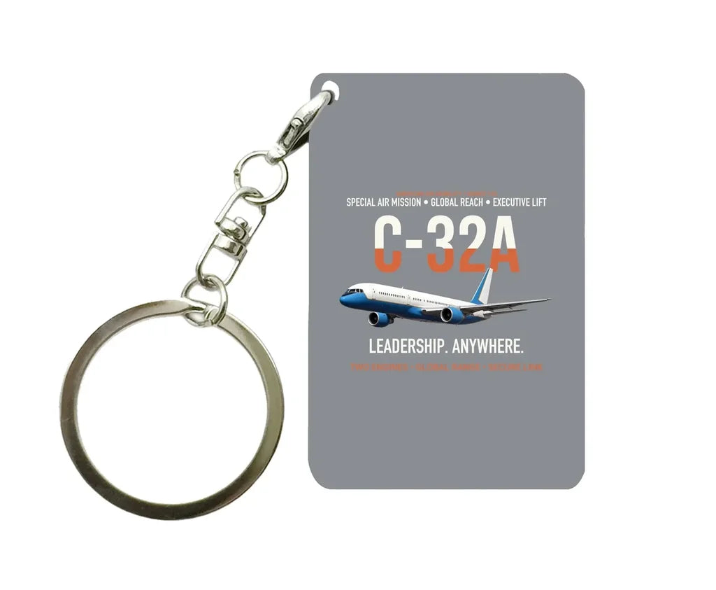C-32A SPECIAL AIR MISSION Key Chain design on gray key chain