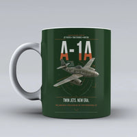 Thumbnail for Messerschmitt Me 262A-1a design on dark green ceramic mug, double-side print