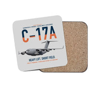 Thumbnail for C-17A Globemaster III design on light gray 1 piece coaster