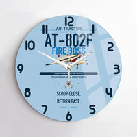Thumbnail for Air Tractor AT-802F Fire Boss design on light blue no frame wall clock