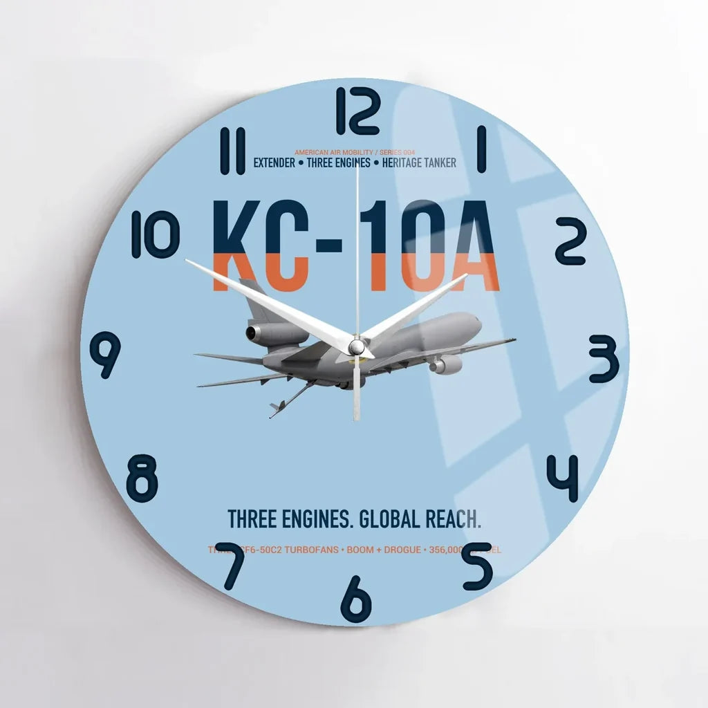 KC-10A EXTENDER design on light blue no frame wall clock
