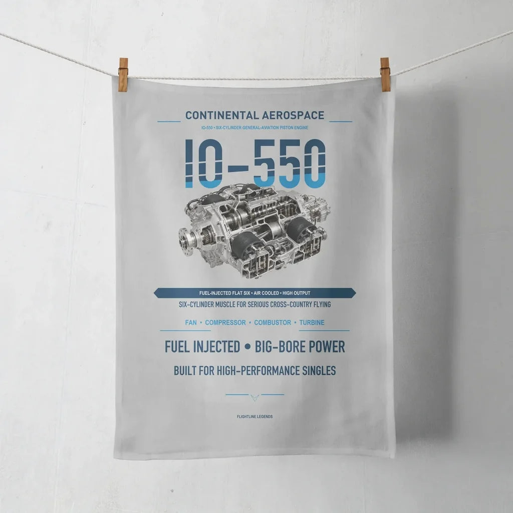 IO-550 design on light gray towel