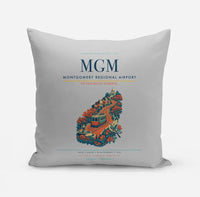 Thumbnail for Montgomery Regional Airport (MGM) design on light gray pillow