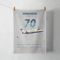 Thumbnail for Bombardier Learjet 70 design on light gray towel