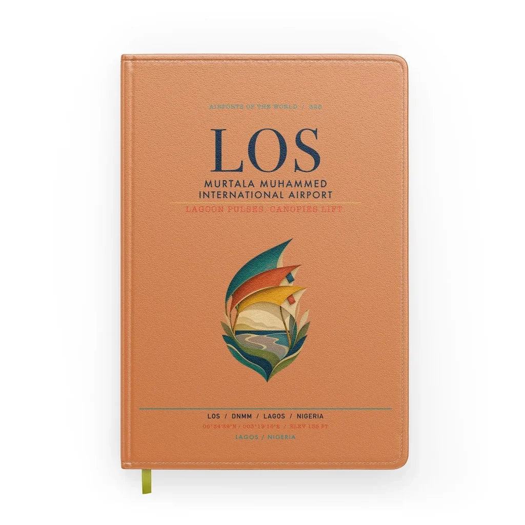 Murtala Muhammed International Airport (LOS) design on orange notebook
