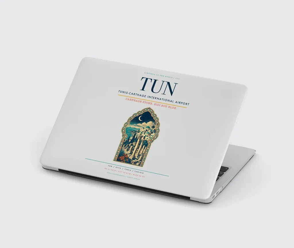 Tunis-Carthage International Airport (TUN) design on light gray MacBook case