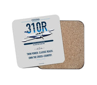 Thumbnail for Cessna 310R design on light gray 1 piece coaster