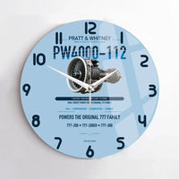 Thumbnail for PW4000-112 design on light blue no frame wall clock