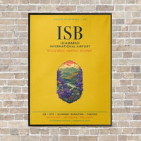 Thumbnail for Islamabad International Airport ISB vertical canvas print - framed - yellow background