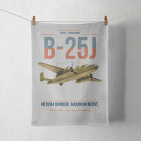 Thumbnail for B-25J Mitchell design on light gray towel