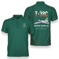 Thumbnail for T-38C Talon design on green double-side polo t-shirt, double-side print