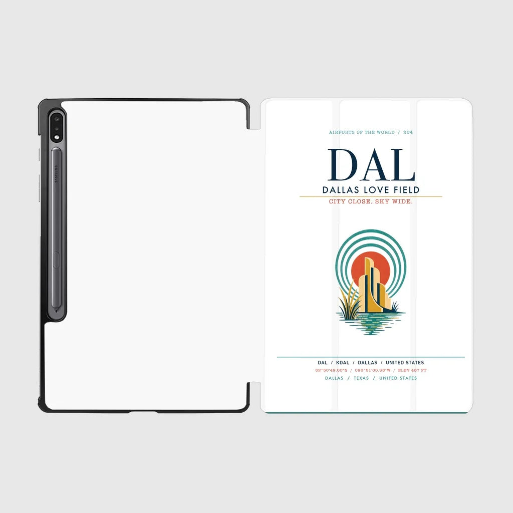 Dallas Love Field (DAL) design on white samsung tablet tablet case
