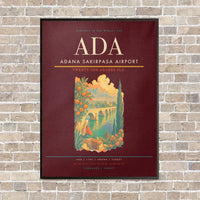 Thumbnail for Adana Sakirpasa Airport ADA - Canvas Framed - Dark Red