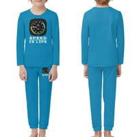 Thumbnail for Speed Is Life children pajamas - Light Blue