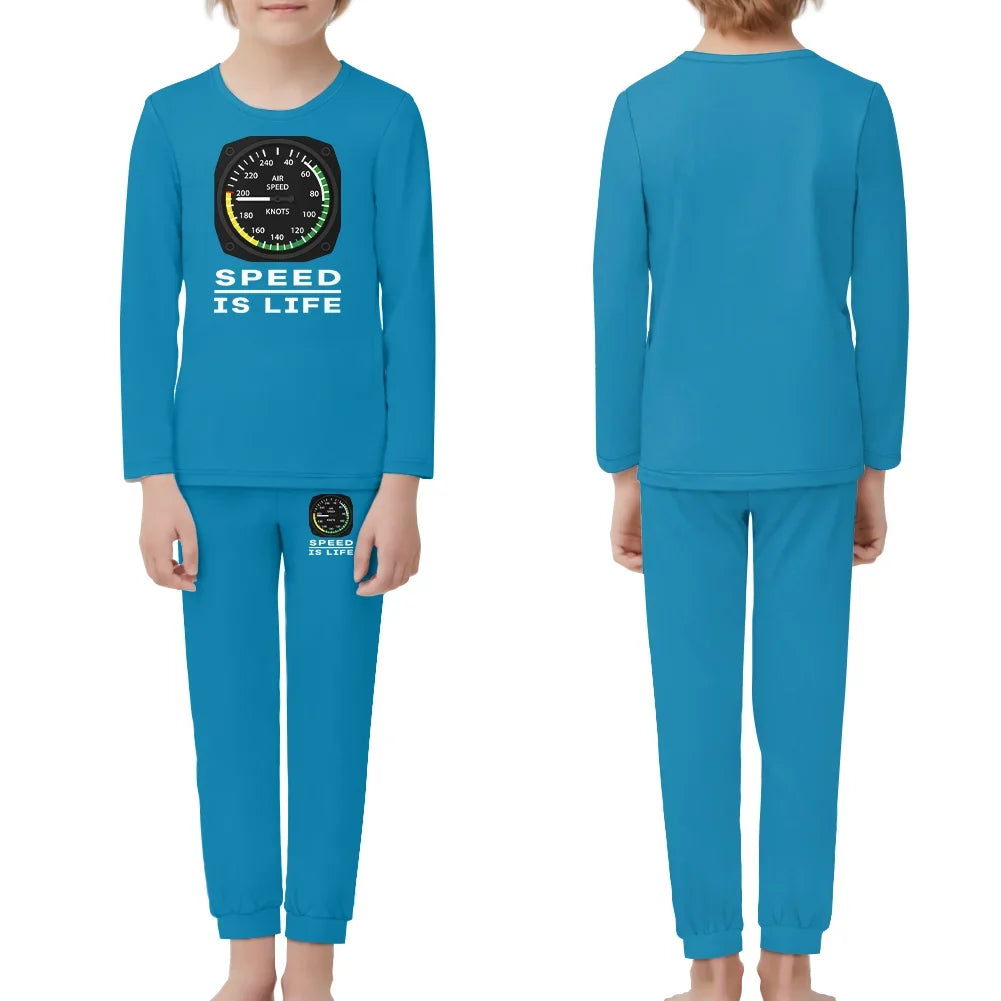 Speed Is Life children pajamas - Light Blue