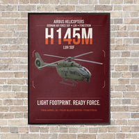 Thumbnail for Airbus Helicopters H145M LUH SOF vertical canvas print - framed - dark red background