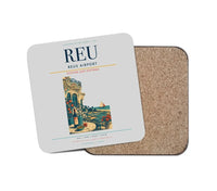 Thumbnail for Reus Airport (REU) design on light gray 1 piece coaster