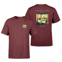 Thumbnail for VINTAGE G4093 - The Control Tower - Double-Side T-Shirt design on darkred double side t shirt