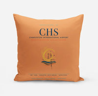 Thumbnail for Charleston International Airport (CHS) design on orange pillow