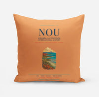 Thumbnail for Nouméa–La Tontouta International Airport (NOU) design on orange pillow