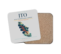 Thumbnail for Hilo International Airport (ITO) design on light gray 1 piece coaster