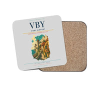 Thumbnail for Visby Airport (VBY) design on light gray 1 piece coaster