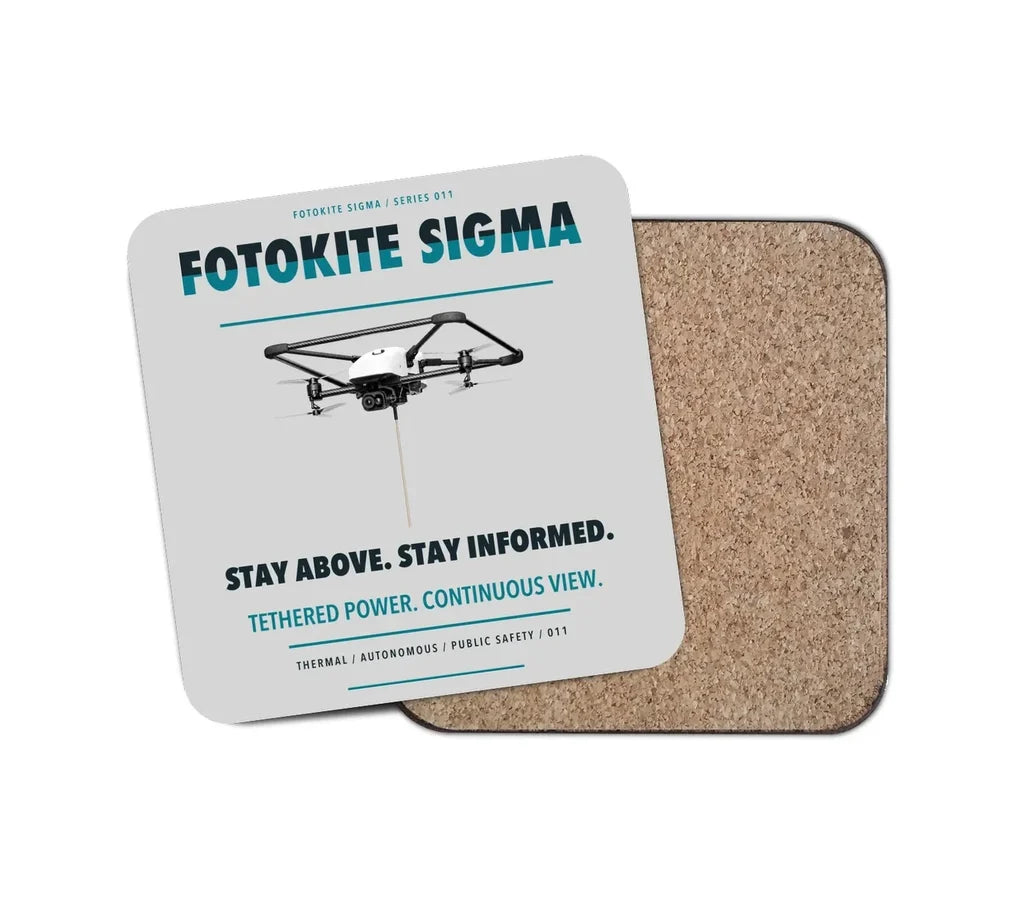 Fotokite Sigma design on light gray 1 piece coaster