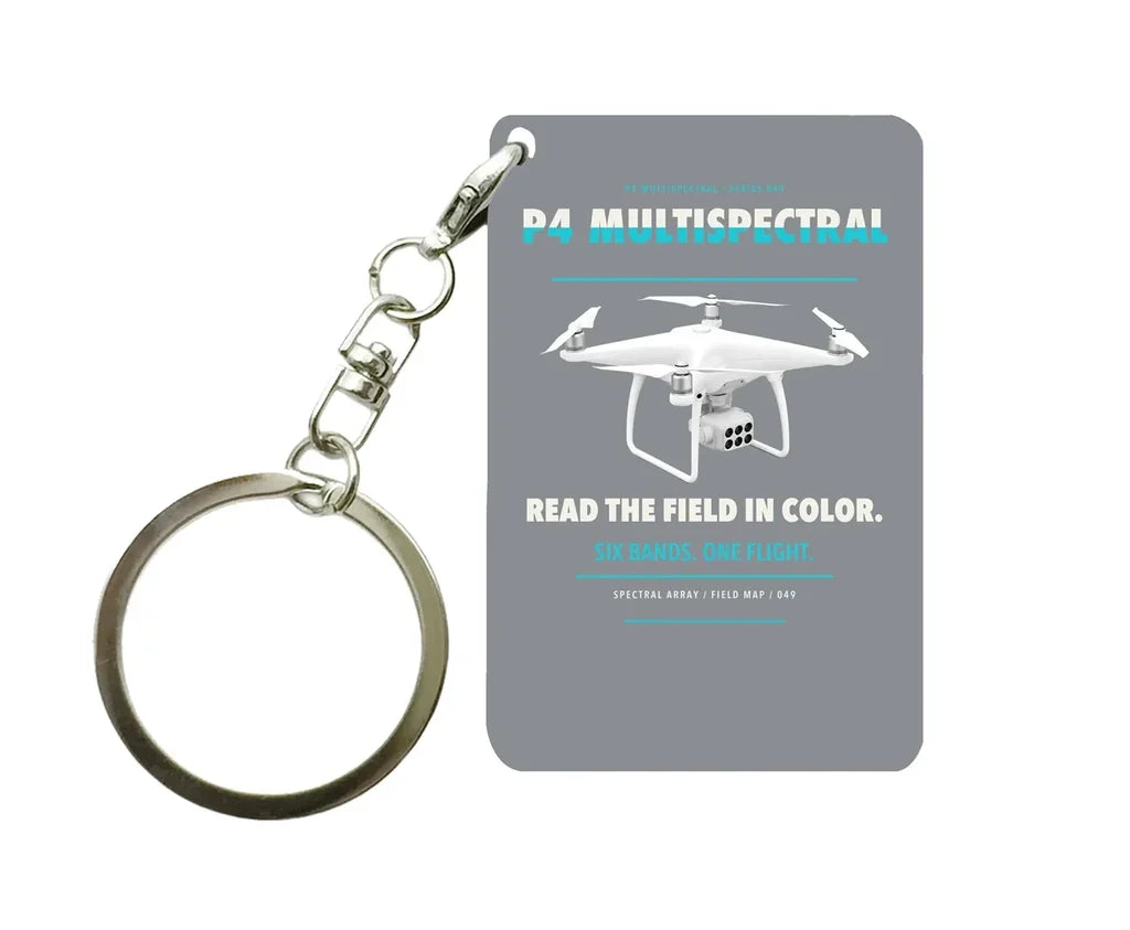 DJI P4 Multispectral Key Chain design on gray key chain