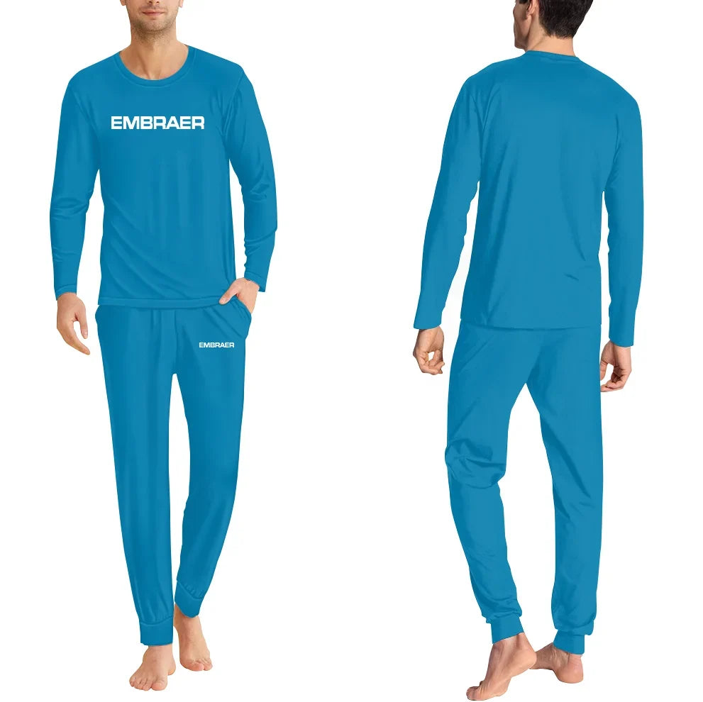 Embraer & Text men pajamas - Light Blue