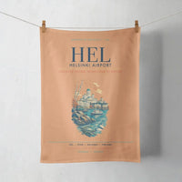 Thumbnail for Helsinki Airport (HEL) design on orange towel