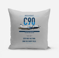 Thumbnail for Beechcraft King Air C90 design on light gray pillow